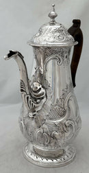 Georgian, George III, Silver Coffee Pot. London 1802 William Hall. 23.4 troy ounces.