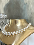 Vintage Balmain Paris Glass Pearl Double Strand Necklace