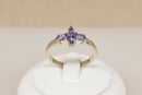 Elegant Sterling Silver & Blue Iolite Flower Ring