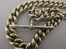 Heavy Antique Solid Sterling Silver Albert Pocket Watch Chain & T-Bar Bir 1906