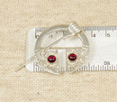 Irish Vintage Silver Garnet Pennanular Brooch