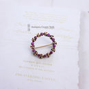 Antique 15ct Ruby & Pearl Wreath Brooch