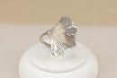 Elegant Art Nouveau Style Sterling Silver Leaf Ring