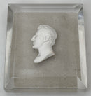 The Duke of Wellington, 19th Century Sulphide Portrait Profile Cut Glass Paperweight.