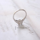 18ct White Diamond Halo Cluster Ring 0.64ct