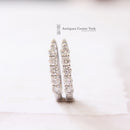 18ct White Gold Diamond 5 Stone Half "Hoop" Earrings
