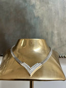 Vintage Christian Dior Silver Plated & Rhinestone Necklace