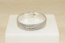 Vintage Solid Silver Bark Effect Hinged Bangle