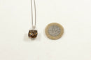 9ct White Gold Smoky Citrine & Diamond Pendant & Chain