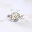 18ct White Gold Fancy Yellow & White Diamond Cluster