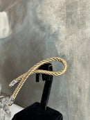 Vintage Grosse (Dior Designer) Gold Plate Rope Style Brooch with Baguettes