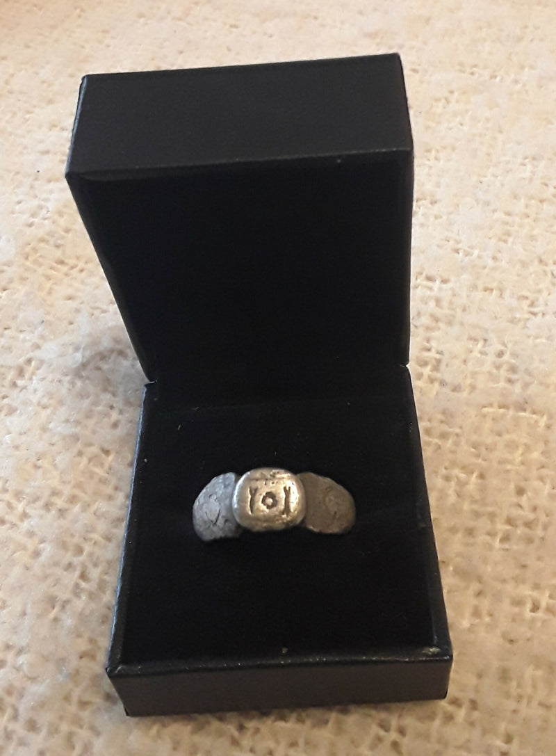 A Roman Solid Silver Inscribed Ring With T.O.T inscription.