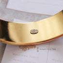 Rare Vintage 1973 GROSSE Germany Burgundy Leather & Gold Plated Bangle Dior Era