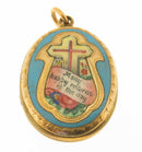 Victorian 9ct Gold and Enamel Back and Front Locket Pendant