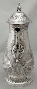 Georgian, George III, Silver Coffee Pot. London 1802 William Hall. 23.4 troy ounces.