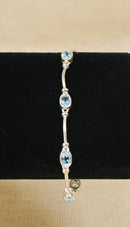 Stylish Sterling Silver & Blue Topaz Bracelet – Birmingham Hallmarks