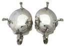 George III Pair of Old Sheffield Plate Crested Sauce Boats, circa 1780 - 1810.