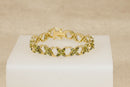 Exceptional Sterling Silver Gilt & Peridot-Coloured Crystal Floral Bracelet