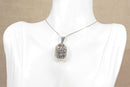 Pretty Edwardian Style Silver, Amethyst & Marcasite Oval Locket Necklace
