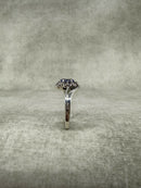 Vintage 925 Silver Natural Tanzanite and White Topaz Crossover Cluster Ring