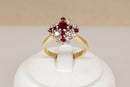 Substantial & Stylish 18ct Gold Ruby & Diamond Three-Tier Cluster Ring