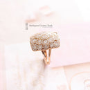 18ct Rose Gold Diamond Flower Cushion Cluster 2.71cts