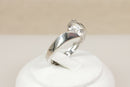 Stylish & Chunky Sterling Silver CZ Solitaire Twist Ring