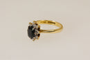Classic 18ct Gold Midnight Blue Sapphire & Diamond ‘Diana’ Style Ring – Birmingham 1972