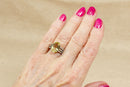 Silver Large Lemon Citrine and White Topaz Ring