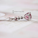 Handmade 18ct White Gold Pink Tourmaline & Diamond Pendant