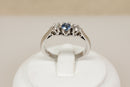 Classic 18ct White Gold Sapphire & Diamond Trilogy Ring – Birmingham Hallmarked