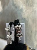 Vintage Christian Dior Bow Earrings – Silver Plated Screw Back Clip Earrings with D Charms and CD Box
