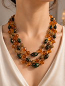 Vintage Multi Strand Statement Bead Necklace