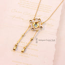 Victorian 15ct Aquamarine & Seed Pearl Necklace