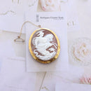 Victorian 9ct Gold George & The Dragon Shell Cameo Brooch