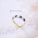 18ct Sapphire & Diamond Half Eternity Ring