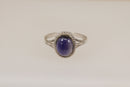 Stunning Vintage Silver & Blue Iolite Solitaire Ring – London 1991