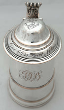 'God Bless Lord Nelson', George III Old Sheffield Plate Lidded Tankard.