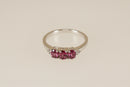 Silver & Pink Tourmaline Trilogy Ring