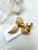 Vintage Christian Dior Gold Plated Bow Brooch
