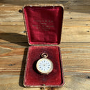 Antique 14ct Gold Ladies Pocket Watch c.1890 Swiss – Ornate Enamel Dial – 36mm