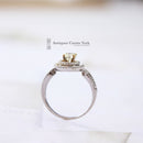 18ct White Gold Fancy Yellow & White Diamond Cluster
