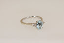 Exceptional 18ct White Gold Aquamarine & Diamond Trilogy Ring – London 2019