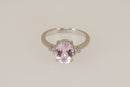 Beautiful 18ct White Gold Kunzite & Diamond Ring – Birmingham Hallmarked