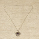 Vintage Silver & Amethyst Heart Pendant