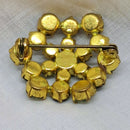 Vintage Gold Tone Green Brooch