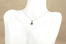 9ct Gold Amethyst & Diamond Pendant & Chain