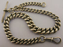 Very Heavy Antique Solid Sterling Silver Albert Pocket Watch Chain & T-Bar Bir 1893