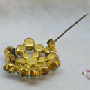 Vintage Gold Tone Green Brooch