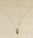 Silver Labradorite & Peridot Pendant & Chain